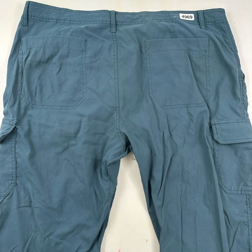 Prana Zogger Cargo Pants Men 40x30 Blue Teal Joggers Belted Nylon Stretch Hiking